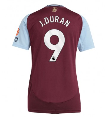 Aston Villa Jhon Duran #9 Primera Equipación Mujer 2024-25 Manga Corta